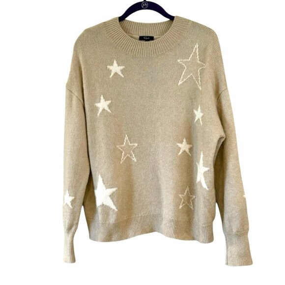 Rails Kana Camel Stars Sweater Pullover Wool Cashmere Blend Tan Size Medium - Picture 1 of 7